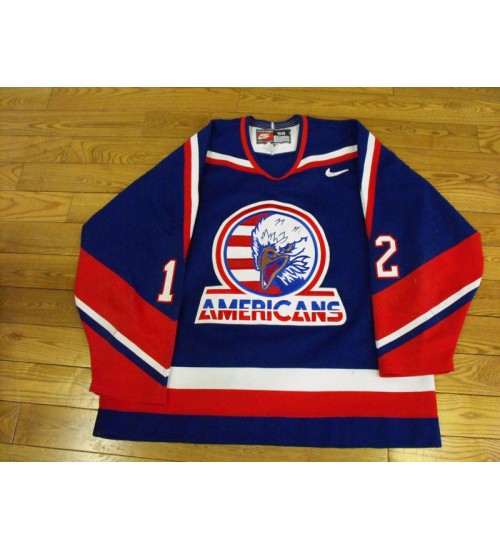 Custom WHL Tri City Americans Road Hockey Jersey Blue